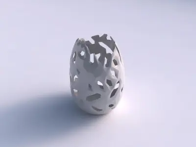 Bowl compressed with faceted cuts 3D print model