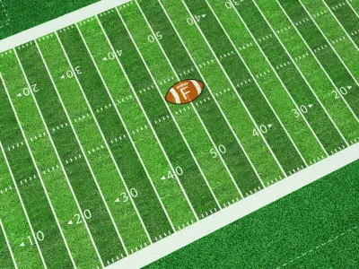 Football american stadium field low poly Low-poly 3D model