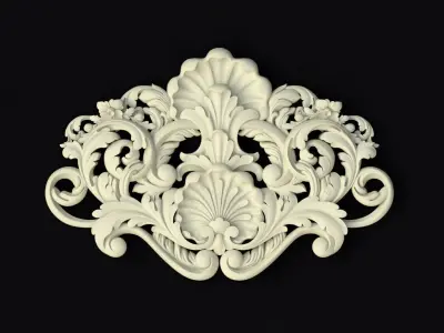 Central decor ornament for furniture 3D model 919