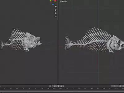 fish bone url khajo Low-poly 3D model