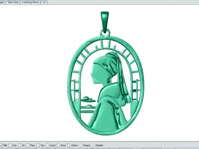 Unique Girl Pendant  3D print model