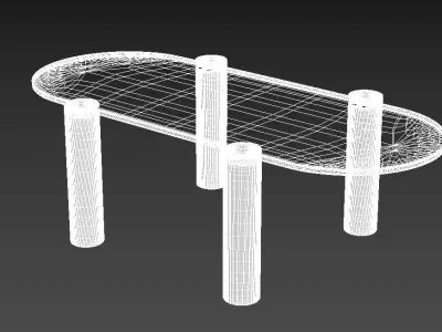 Stone and glass coffee table 3D model