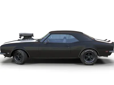 American muscle car Low-poly 3D model