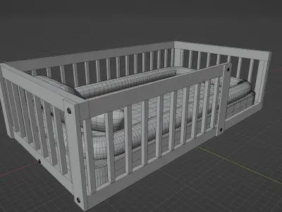 Toddler floor bed 3D model