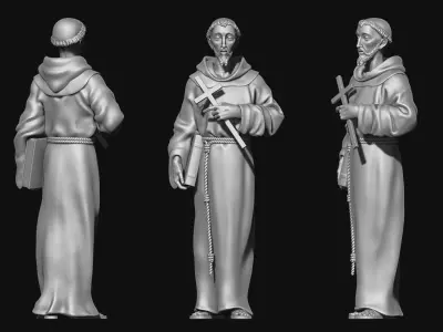 Saint Francis of Assis - Catholic Art -  CNC Routing 3D print model