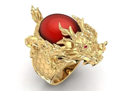 LUXURY FENGSHUI DRAGON RING FOR MEN 1906 3D print model