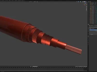 Unterwasser Seekabel 3D model