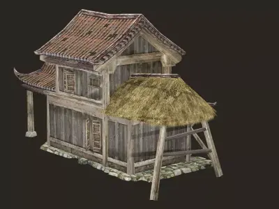 Thatch Hut House 12 For Games and Films 3D Model Low-poly 3D model