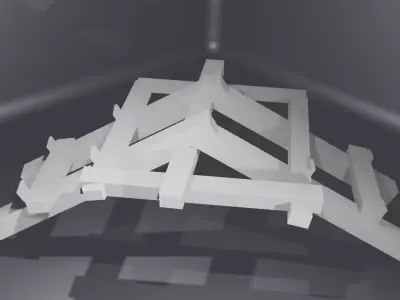 Architectural Wooden Stair Truss Unfixed Design 3D model