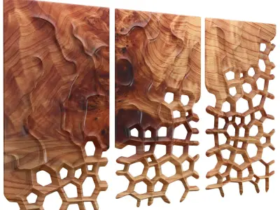   Decor wood panel 1 3D model