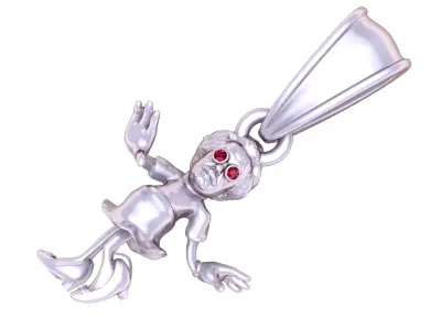 Golden Character Pendant with Ruby Eyes 3D print model
