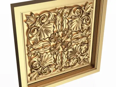 Carved Ceiling Tile 04 Low-poly 3D model