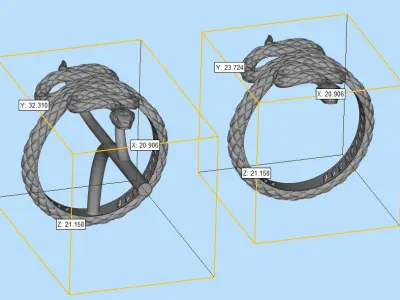 High jewelry Snake ring 2025 R42 16-20 sizes 3D print model 3D print model