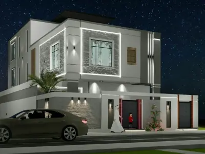 Filla modern house in abu dhabi 3D model