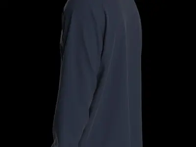 Male raglan longsleeve 3D model