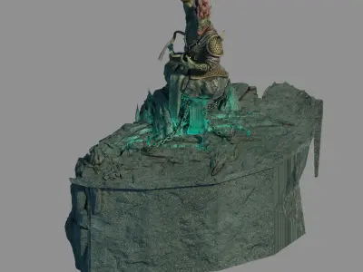 Stone Town Demon Cave - Mountain - Stone Sculpture 01 3D model
