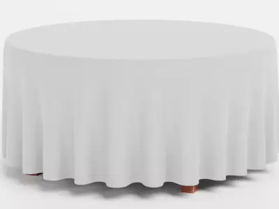 -Tablecloth with Table Round- 3D model