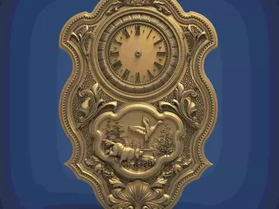Carved clock for 3D printing and CNC 3D print model order