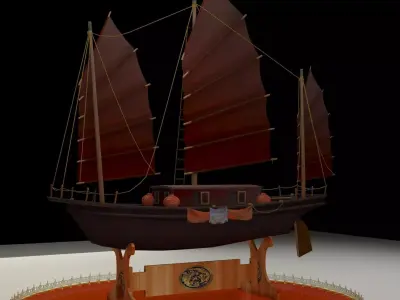 Chinese junk boat 3D model
