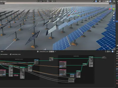 Blender Photovoltaic power plant Generator 3D model