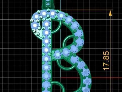 LUXURY ALPHABET B PENDANT 3D PRINTABLE MODEL 3D print model