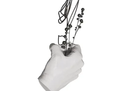 Puins Minimal Hand Sculpture Wire Flower  3D model