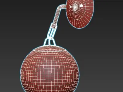 HOOKED GLOBE WALL SCONCE 3D model