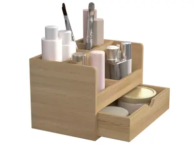 Wooden Organizer for Cosmetics 3D model