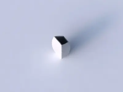 Vase bent rectangle with horizontal wavy inverted layers 3D print model