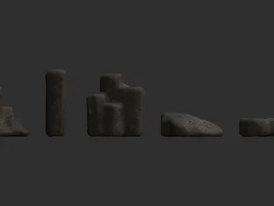 Rock Set 01 - Base Free low-poly 3D model