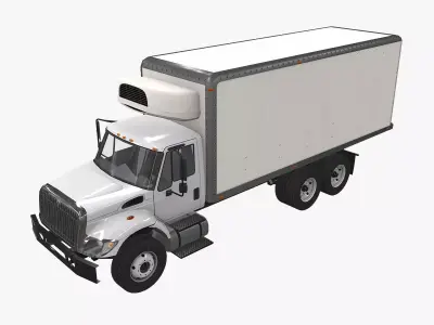 Fridge Truck International 7400 Low-poly 3D model