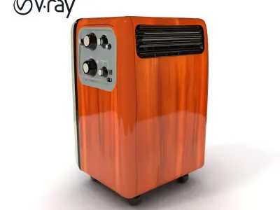 Vintage Heater Model Pack with Wood Finish Low-poly 3D model