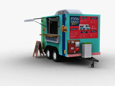 Food Truck Lowpoly Low-poly 3D model