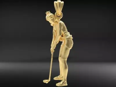 Golf Player Pendant 3D print model