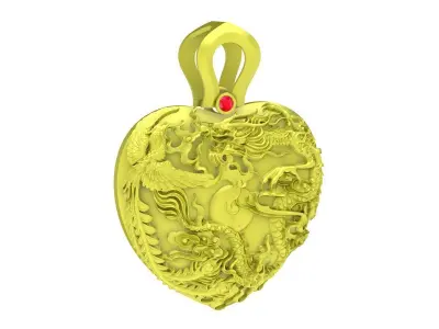 Luxury Dragon Heart Pendant for Jewelry 4010 3D print model