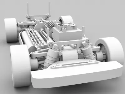 RC Car Tamiya TT-01 with Camaro 1968 SS bodywork 3D print model