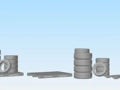 Pallet Jack with Tires 3d printable in various scales 3D print model