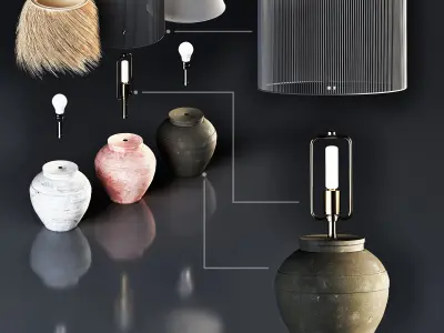 Table lamp-set 01 3D model