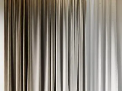 Set of soft silk curtains with wrinkles - collections 011 HBH Low-poly 3D model