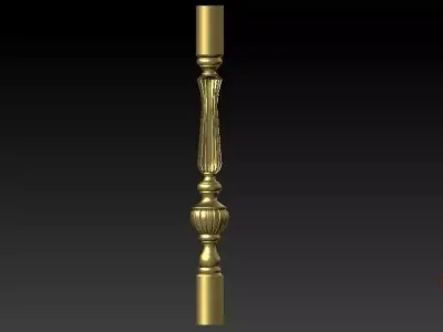 Classic balustrade iron stairs art inlaid wood interior 3d model 3D model