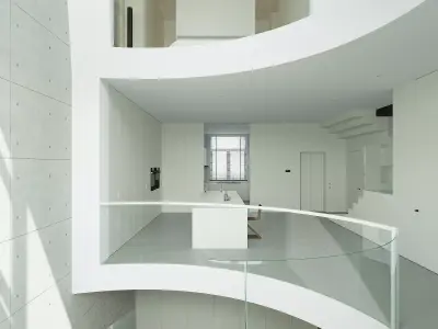 Minimalist style interior scene 3D model