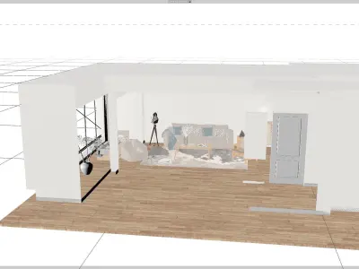 Living Room Interior Scene for Cinema 4D and Redshift Render  3D model