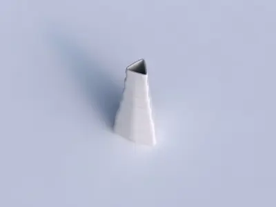 Vase puffy tipped triangle with smooth horizontal ribbons  3D print model