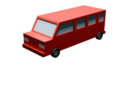 Low poly Red-pink car 2 Version Low-poly 3D model