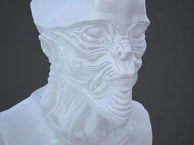 Alien Bust Sculpture 3D print model