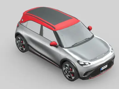 Smart 1 Brabus Low-poly 3D model