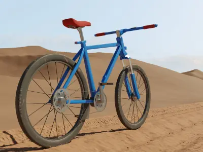 Basic Offroad Travel Bicycle Low Poly Free low-poly 3D model