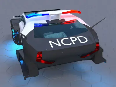 Police hover car 3D model