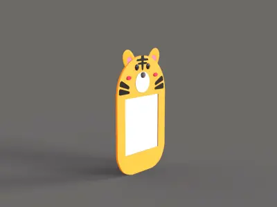Cartoon Tiger Frame Low-poly 3D model