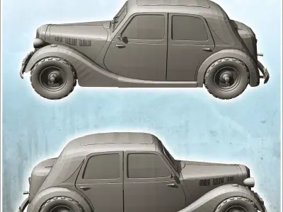 Renault Celtaquatre car 4 - World War Two Second WWII Front East 3D print model